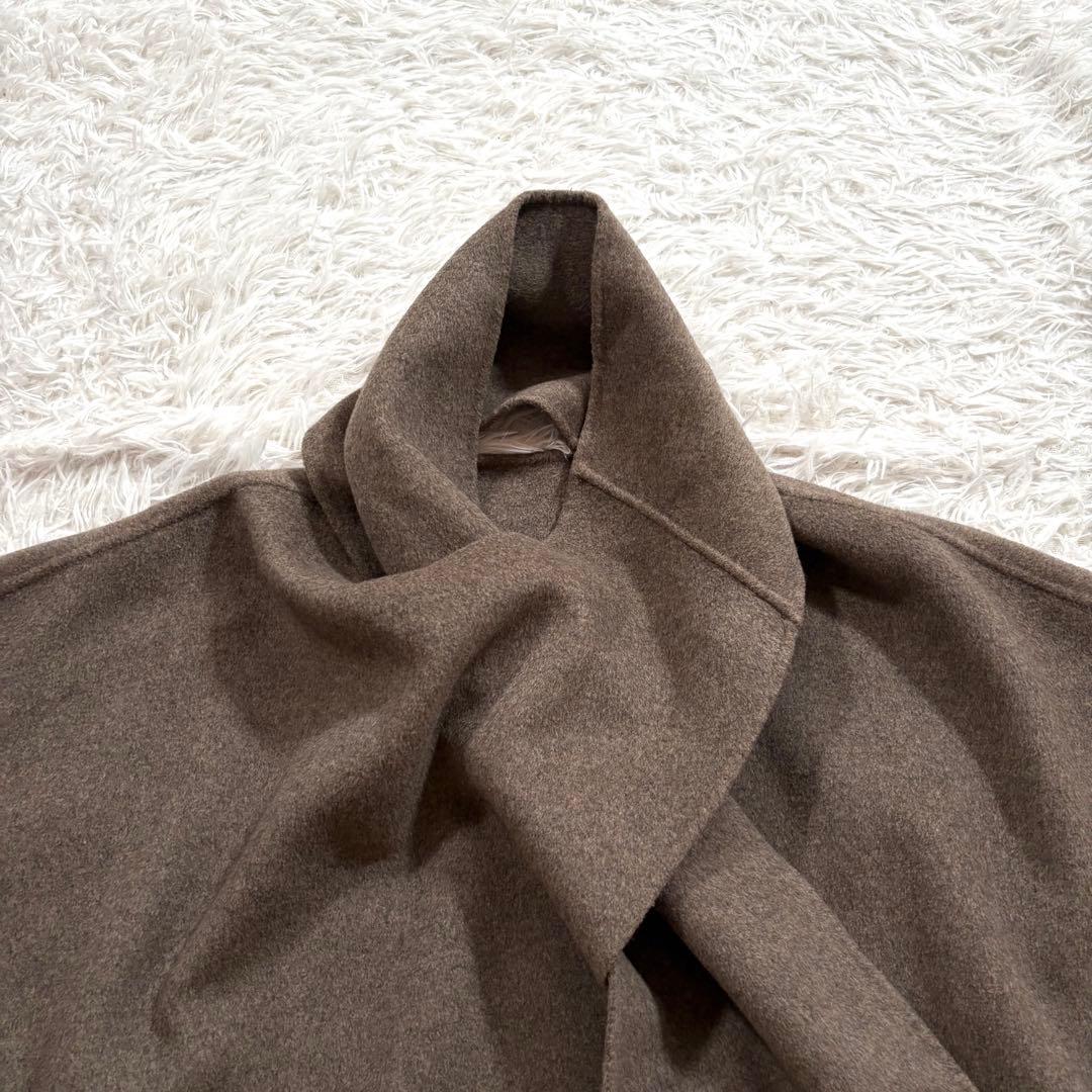 美品✨ヴェルメイユパーイエナ　ダブルフェイスショートマントコート　ブラウン