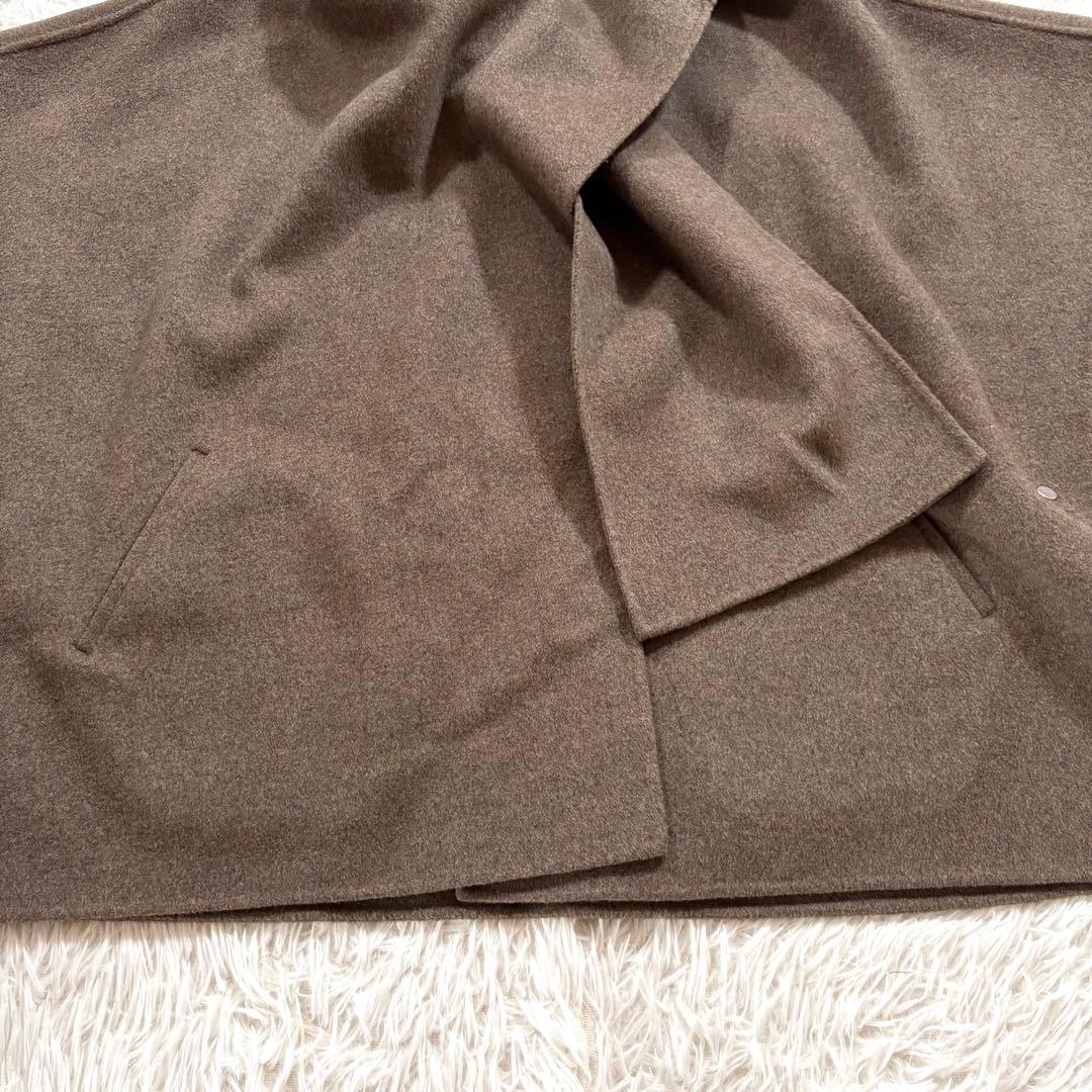 美品✨ヴェルメイユパーイエナ　ダブルフェイスショートマントコート　ブラウン