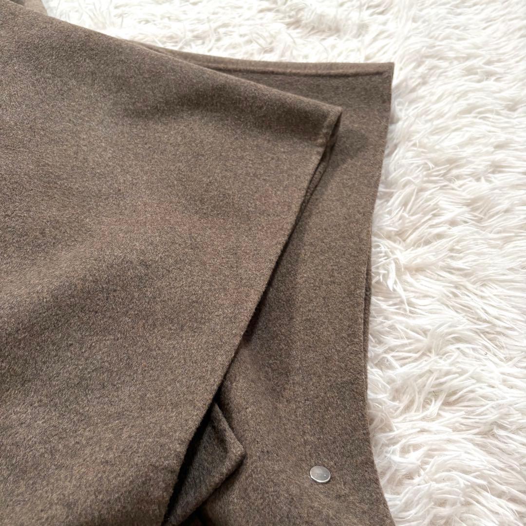 美品✨ヴェルメイユパーイエナ　ダブルフェイスショートマントコート　ブラウン