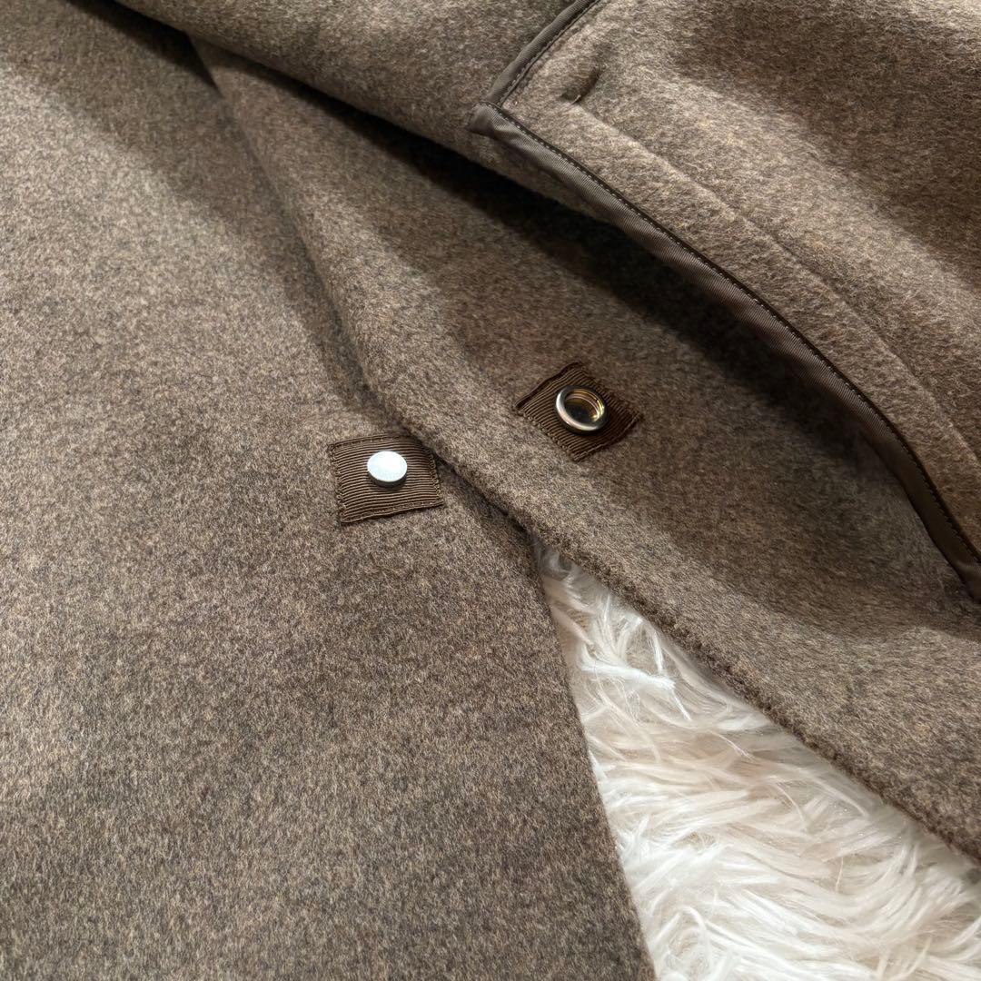 美品✨ヴェルメイユパーイエナ　ダブルフェイスショートマントコート　ブラウン