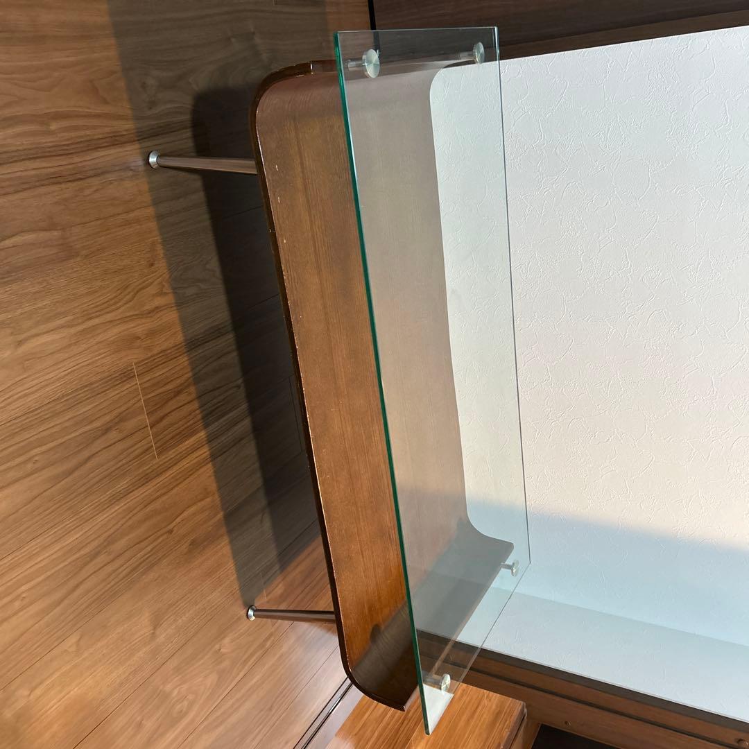 ガラスと木製のセンターテーブル 約120cm x 60cm
