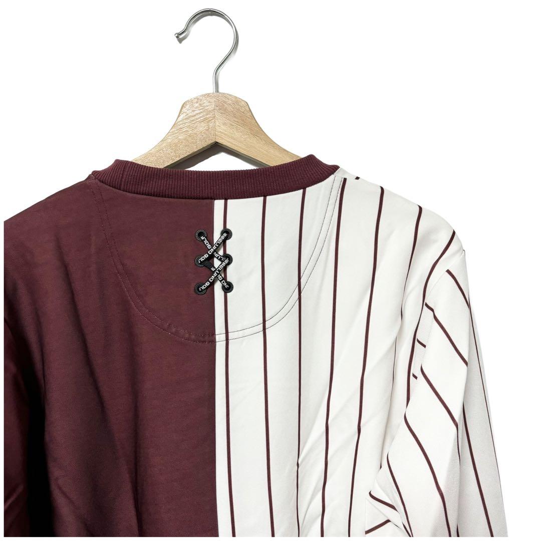 ラッセルノ ゴルフ バイカラー クルーネック プルオーバーブルゾン ボルドー 6