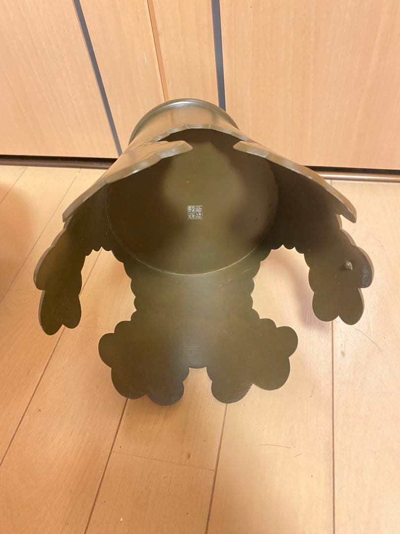 御玄猪　唐金製　池坊　薄端　花器　華道　生花