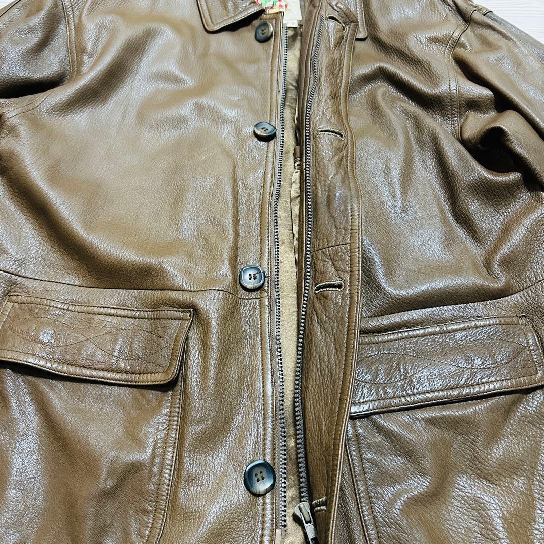 美品✨Target ディアスキンオールレザー鹿革 本革 レザーコートジャケット