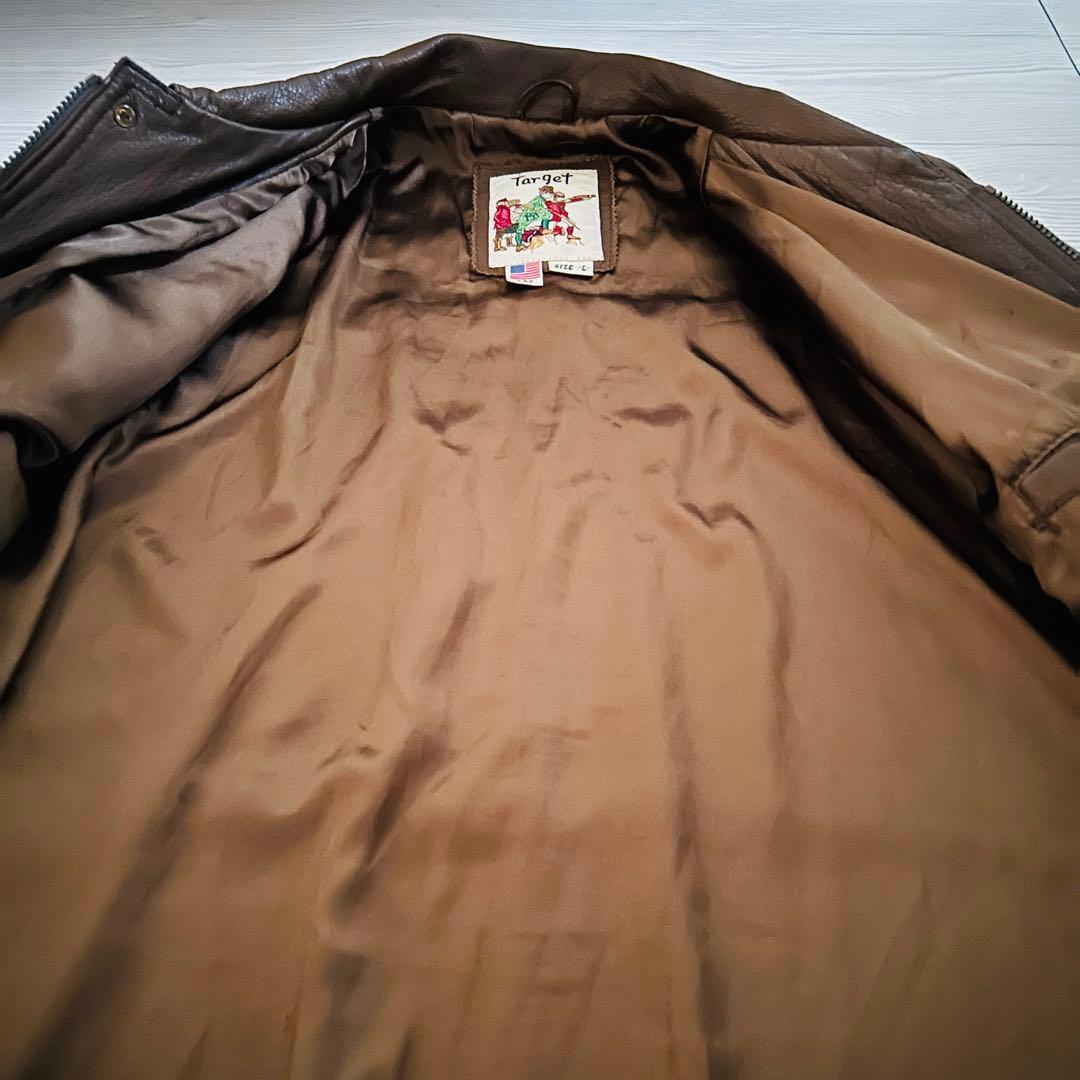美品✨Target ディアスキンオールレザー鹿革 本革 レザーコートジャケット