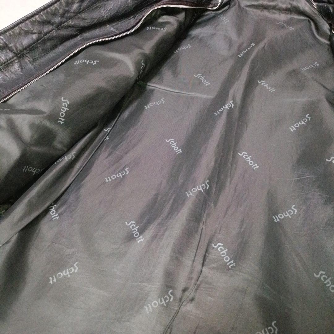 Schott ライダースジャケット シングル レザージャケット ブラック 牛革