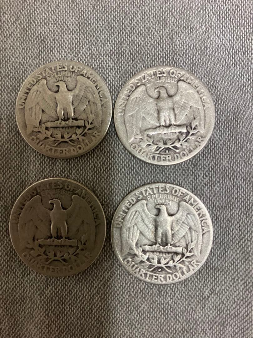 福*ん様 アメリカ 25セント銀貨　（銀90%） 19点まとめ売り！　※バラ売り