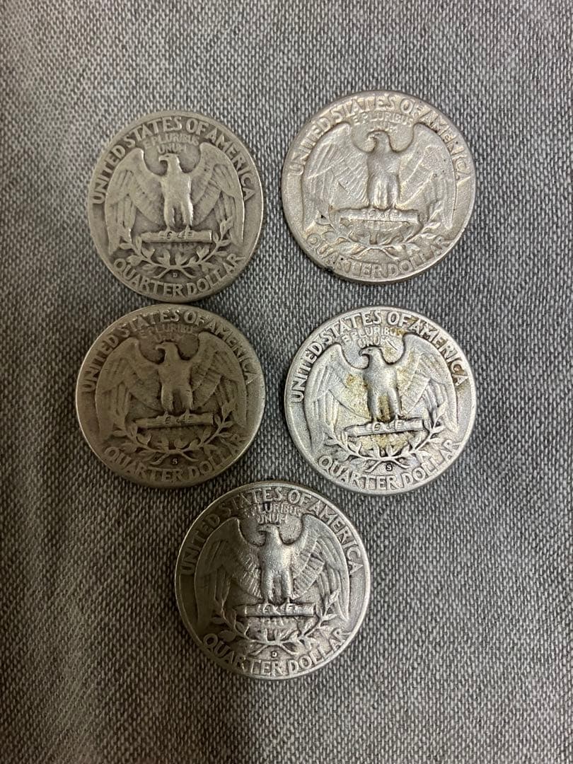 福*ん様 アメリカ 25セント銀貨　（銀90%） 19点まとめ売り！　※バラ売り