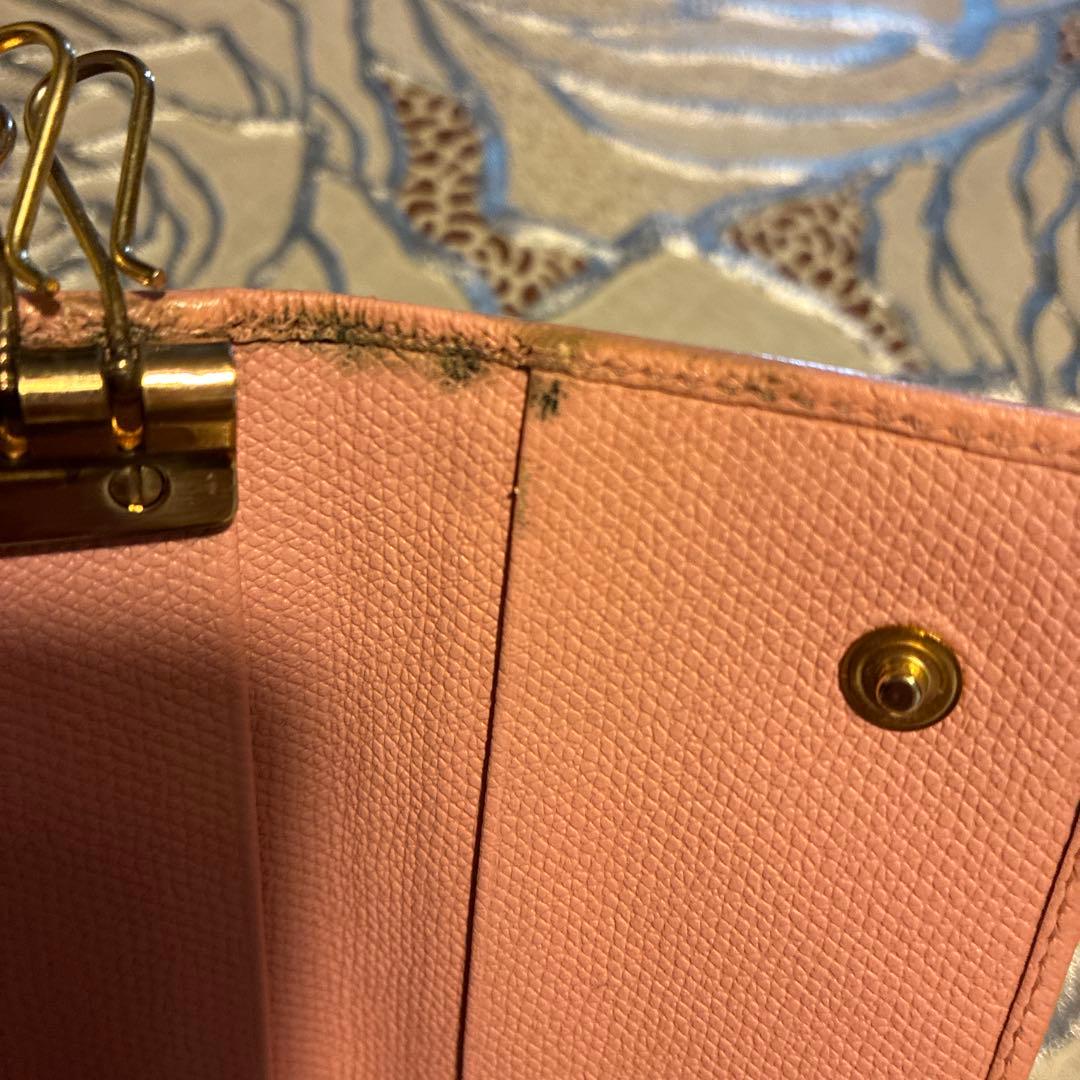 CHANEL ピンク レザー キーケース シリアル番号有り