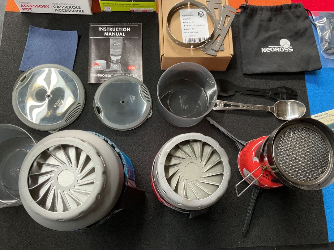 MSRウインドバーナー動作良好美品&新品ダブルポット豪華セット新品追加付属品付