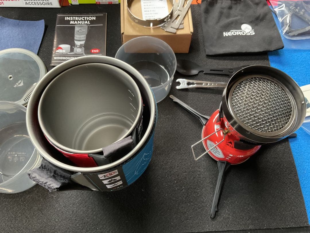 MSRウインドバーナー動作良好美品&新品ダブルポット豪華セット新品追加付属品付