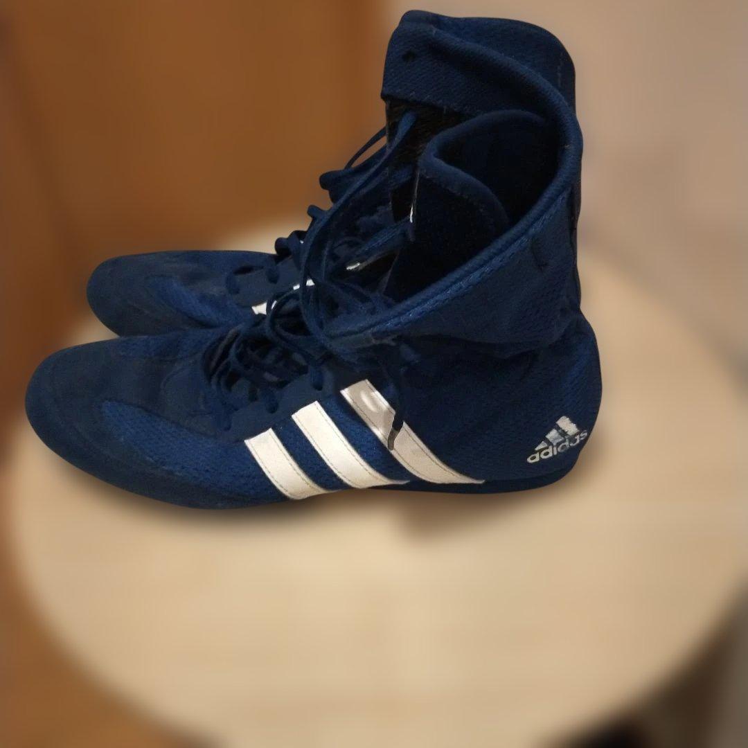 adidas ボクシングシューズ 青 ハイカット