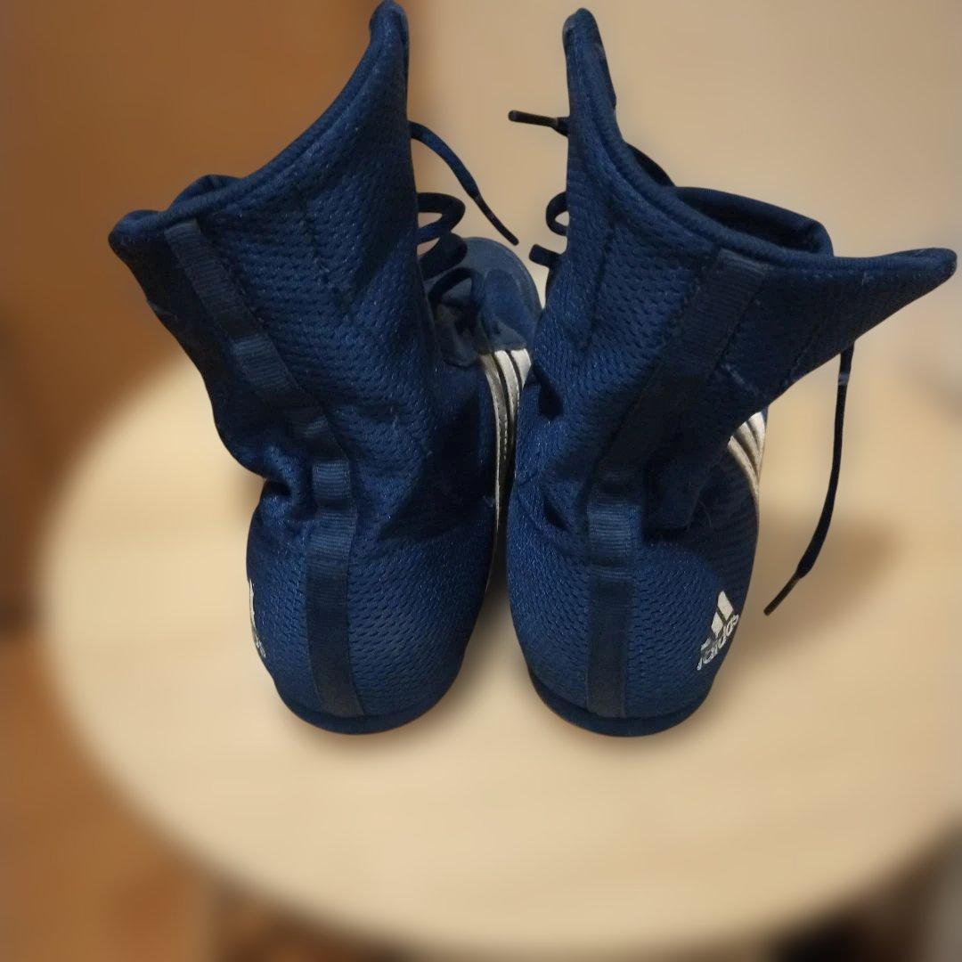 adidas ボクシングシューズ 青 ハイカット