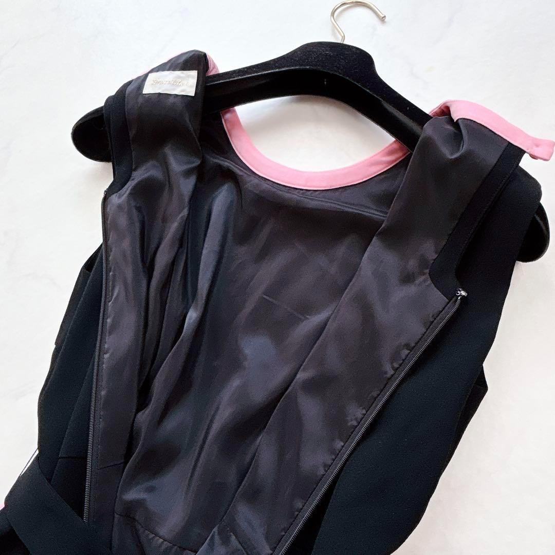 【GRACE CLASS】タックバイカラードレス　ノースリーブワンピース　36