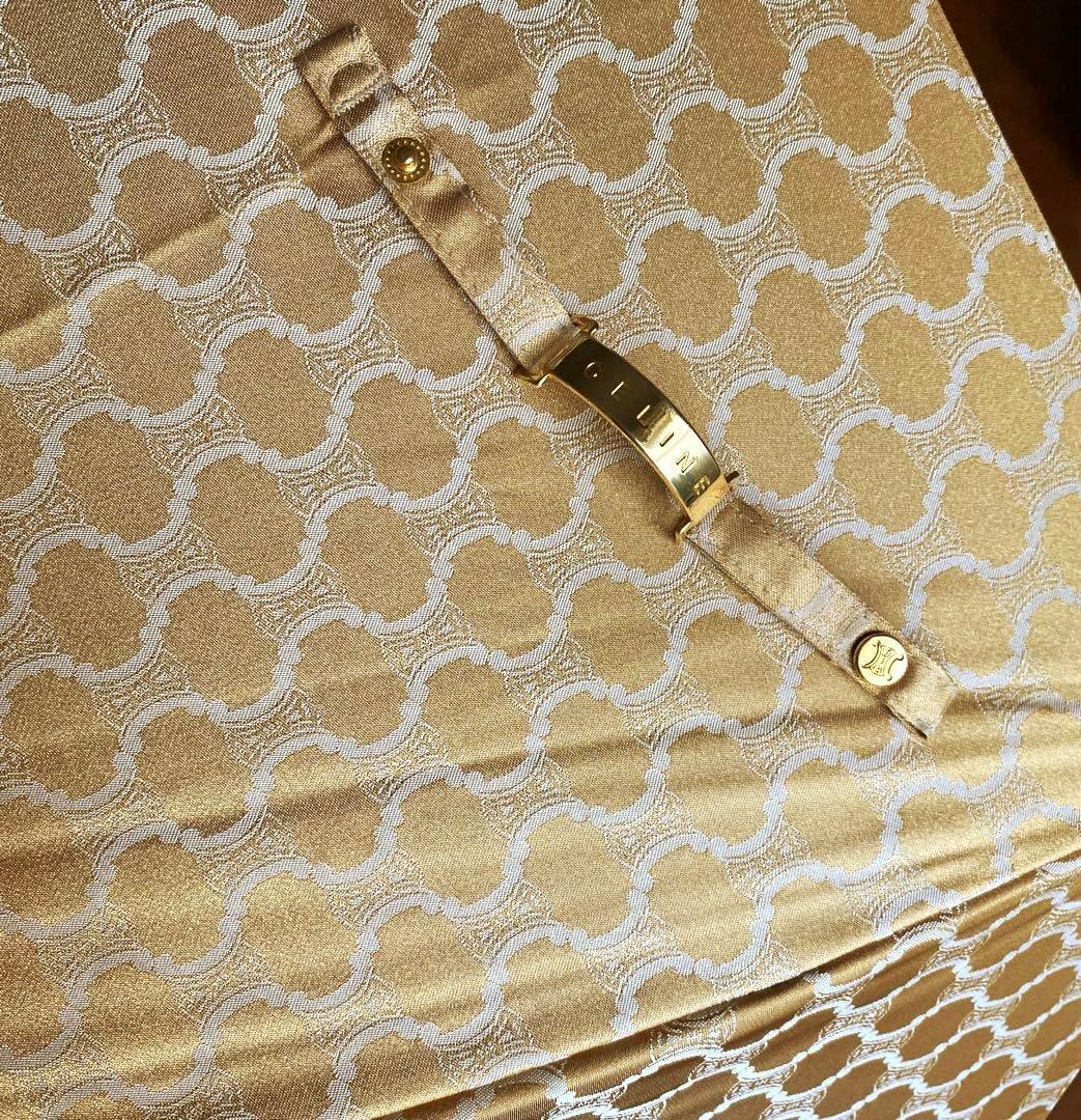 CELINE セリーヌ 雨傘 マカダム総柄ゴールド