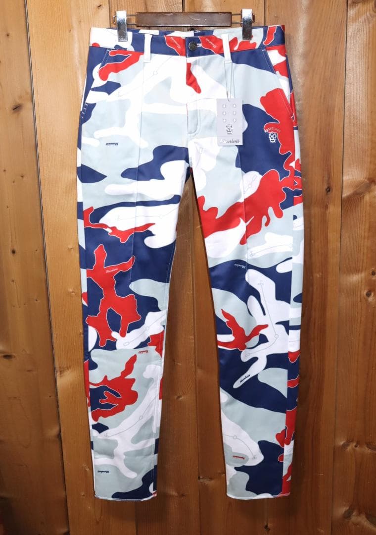 新品 ラッセルノ 裏起毛 トリコロールカモ ストレッチゴルフパンツ (5/L)Ⓗ