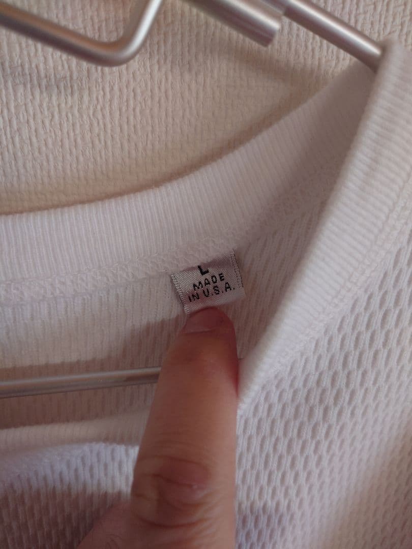 Schott メッシュ長袖 カットソー　Tシャツ ホワイト　サーマル　ワッフル