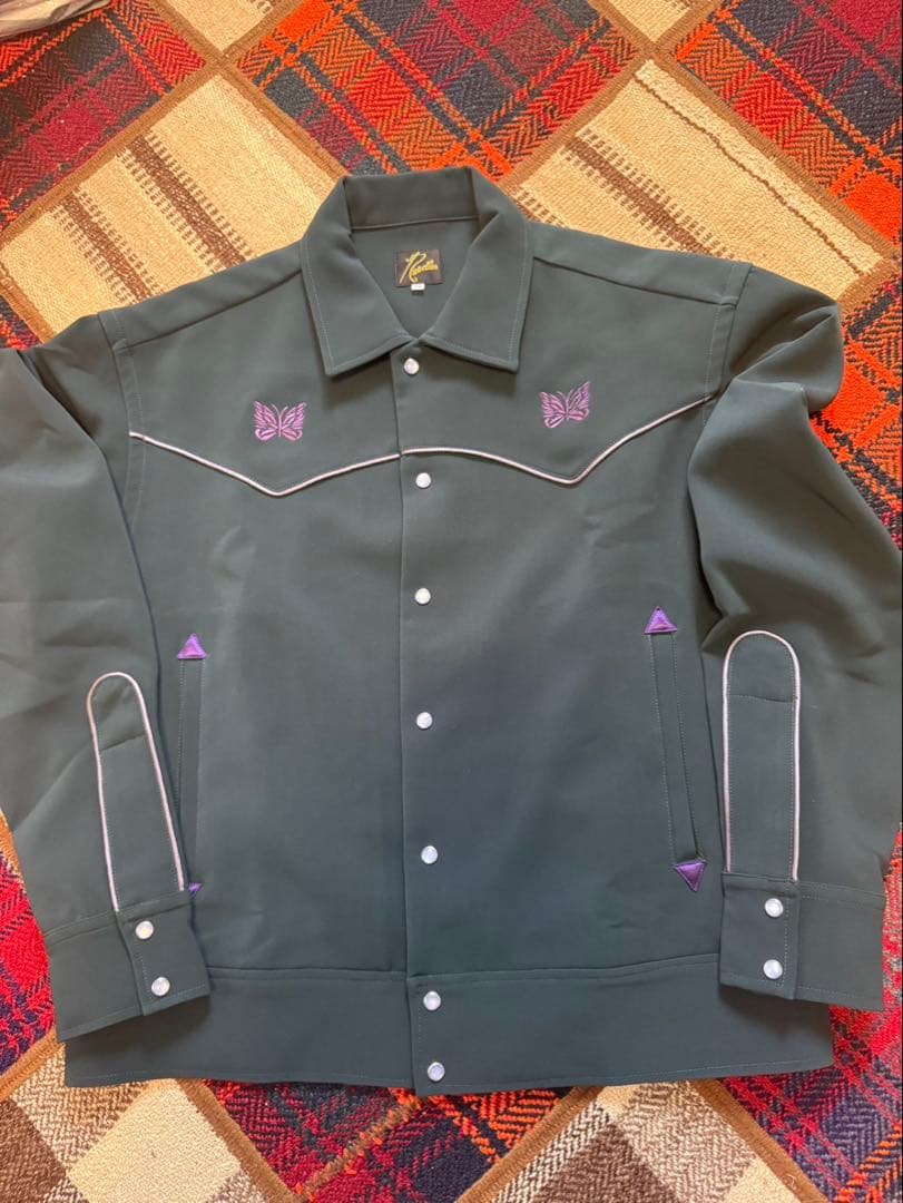ち*ず様 m*7様 ウエスタンジャケット ダークグリーン 蝶刺繍