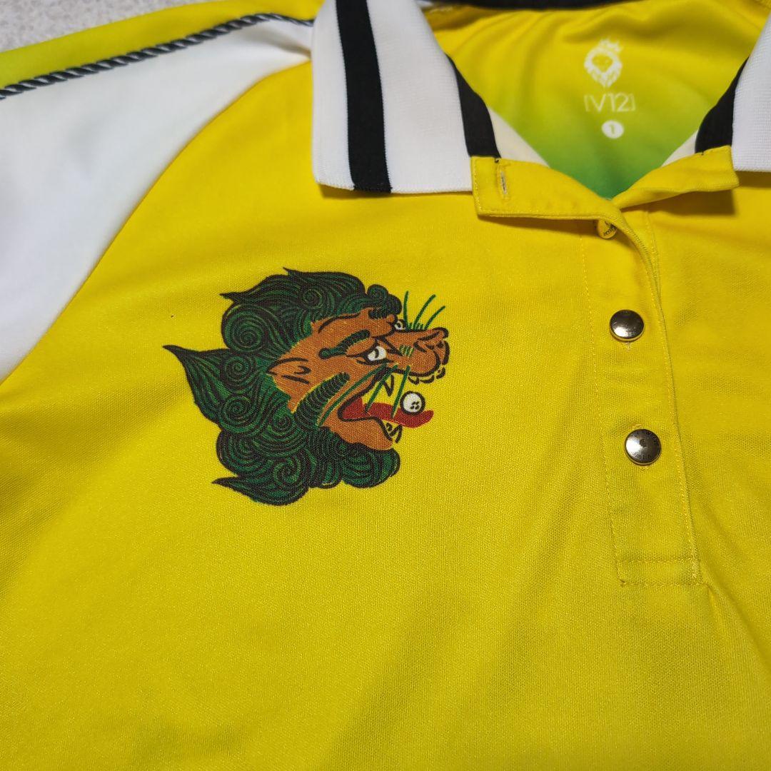 当日発送✨V12 22 SKA POLO メンズM ゴルフ ポロシャツ 金ボタン