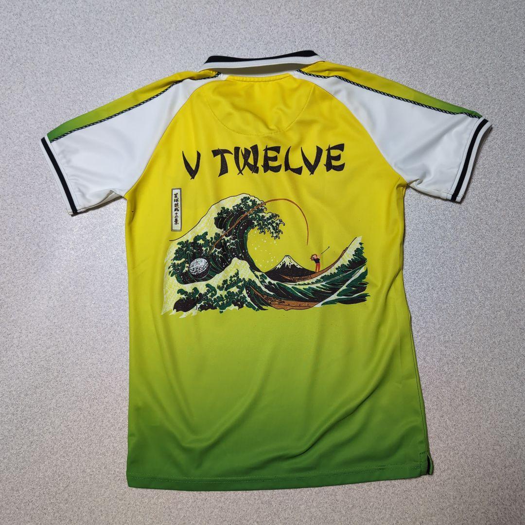 当日発送✨V12 22 SKA POLO メンズM ゴルフ ポロシャツ 金ボタン