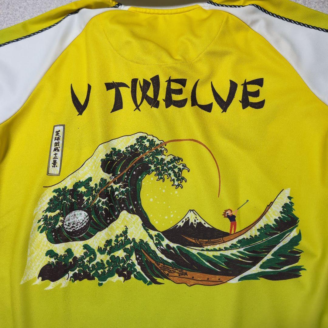 当日発送✨V12 22 SKA POLO メンズM ゴルフ ポロシャツ 金ボタン