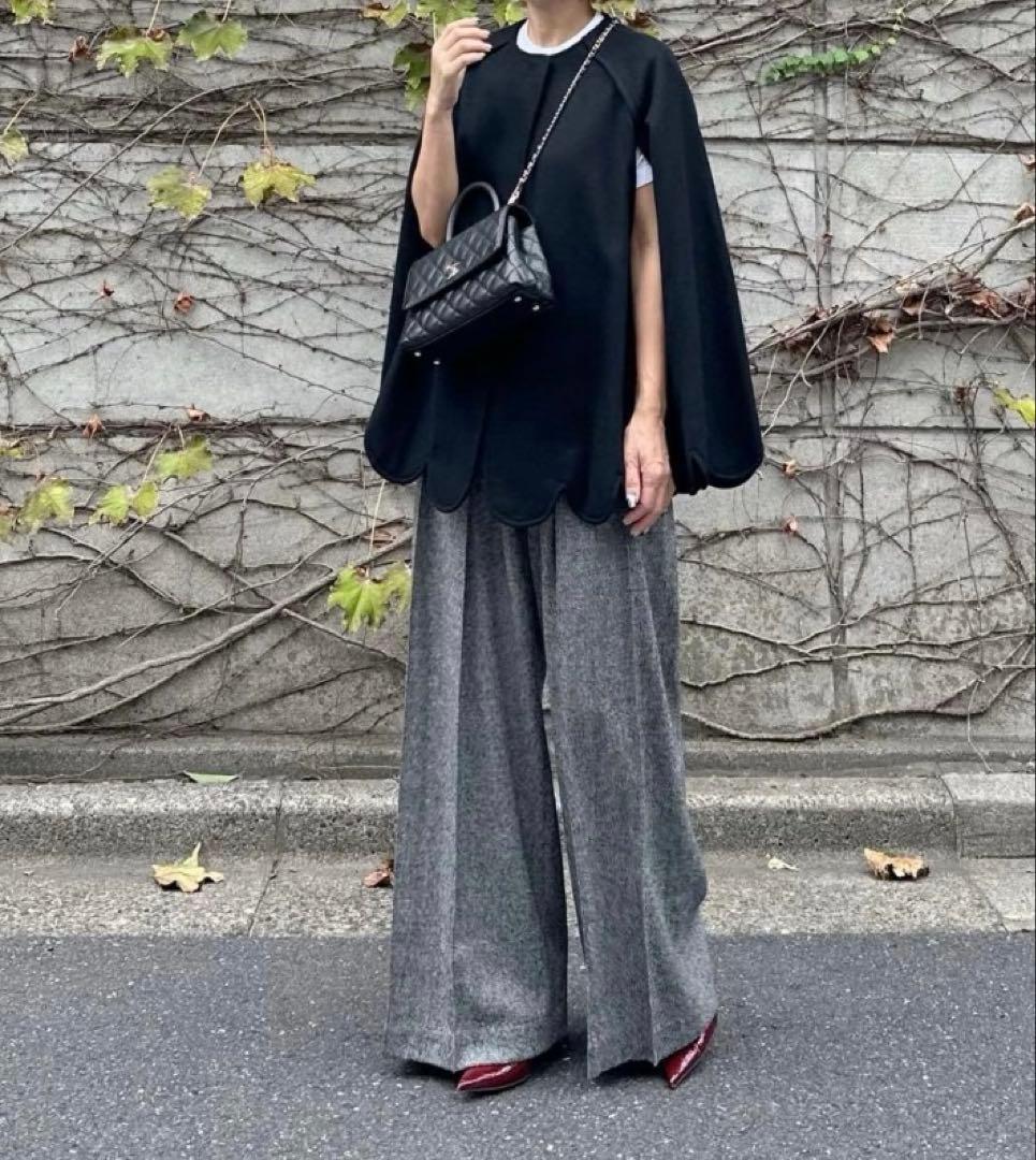 Cygne スカラップコート黒