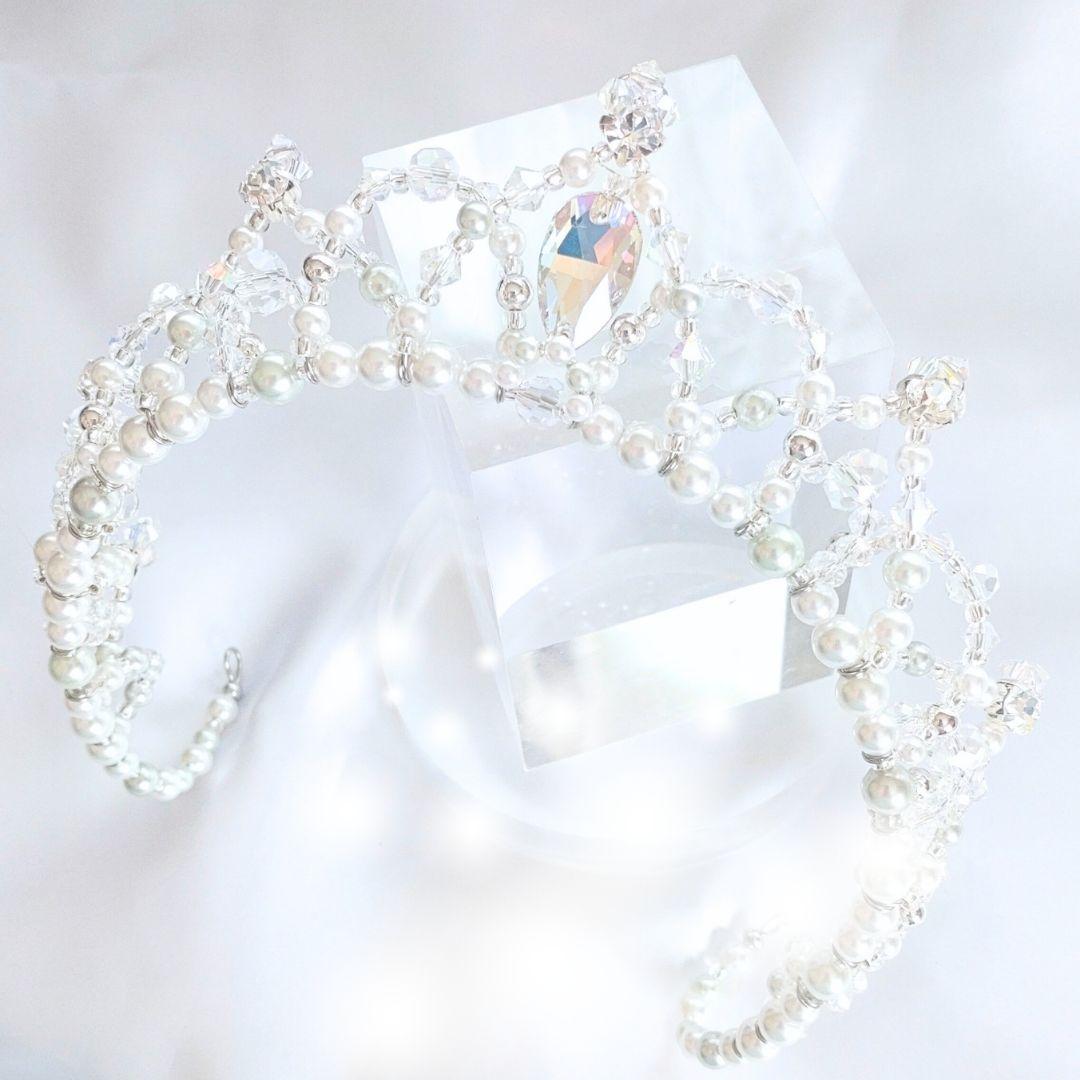 バレエティアラ カチューシャ/クラウン兼用　シルバー　コーム付