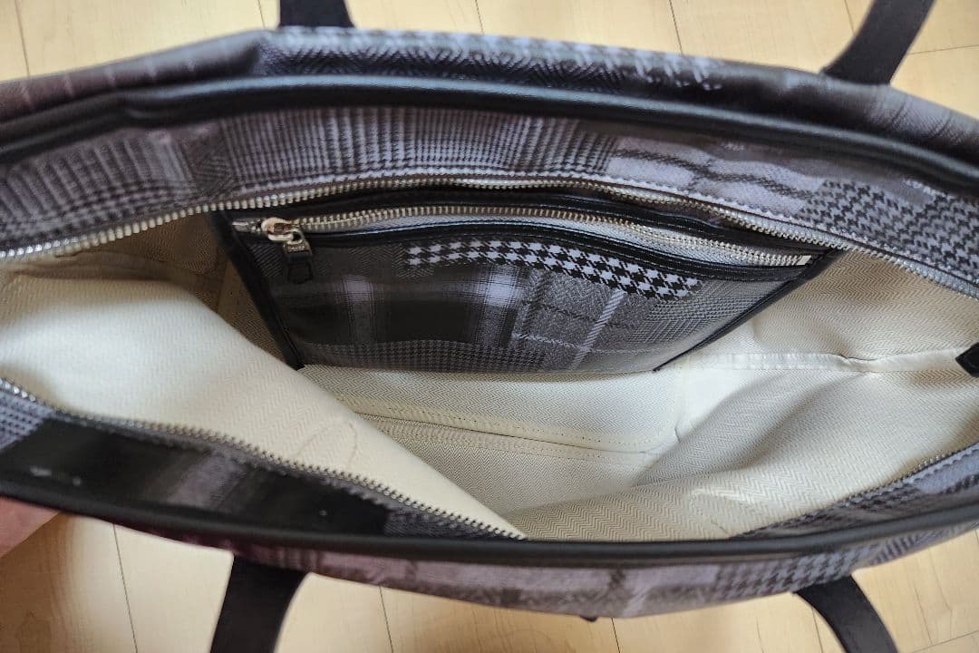 良品　TAKEO KIKUCHI　パッチワークプリントPVCトートバッグ