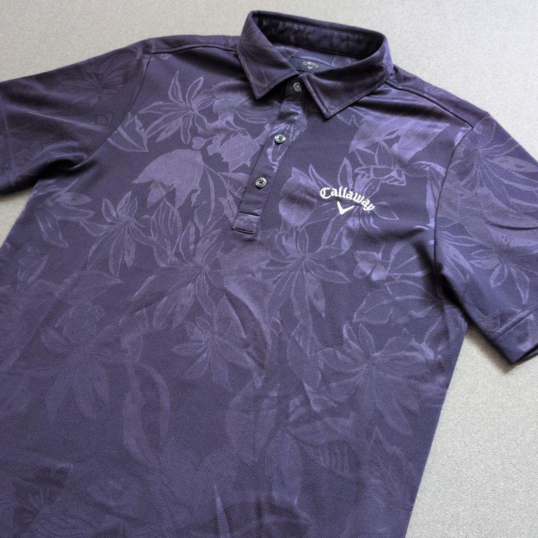 【極美品】キャロウェイゴルフ　ボタニカル総柄　速乾ポロシャツ半袖　M