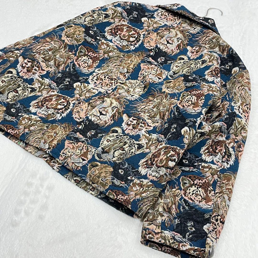 &ellecy ライオン柄ボタン付きジャケット ゴブラン織　ロイスクレヨン