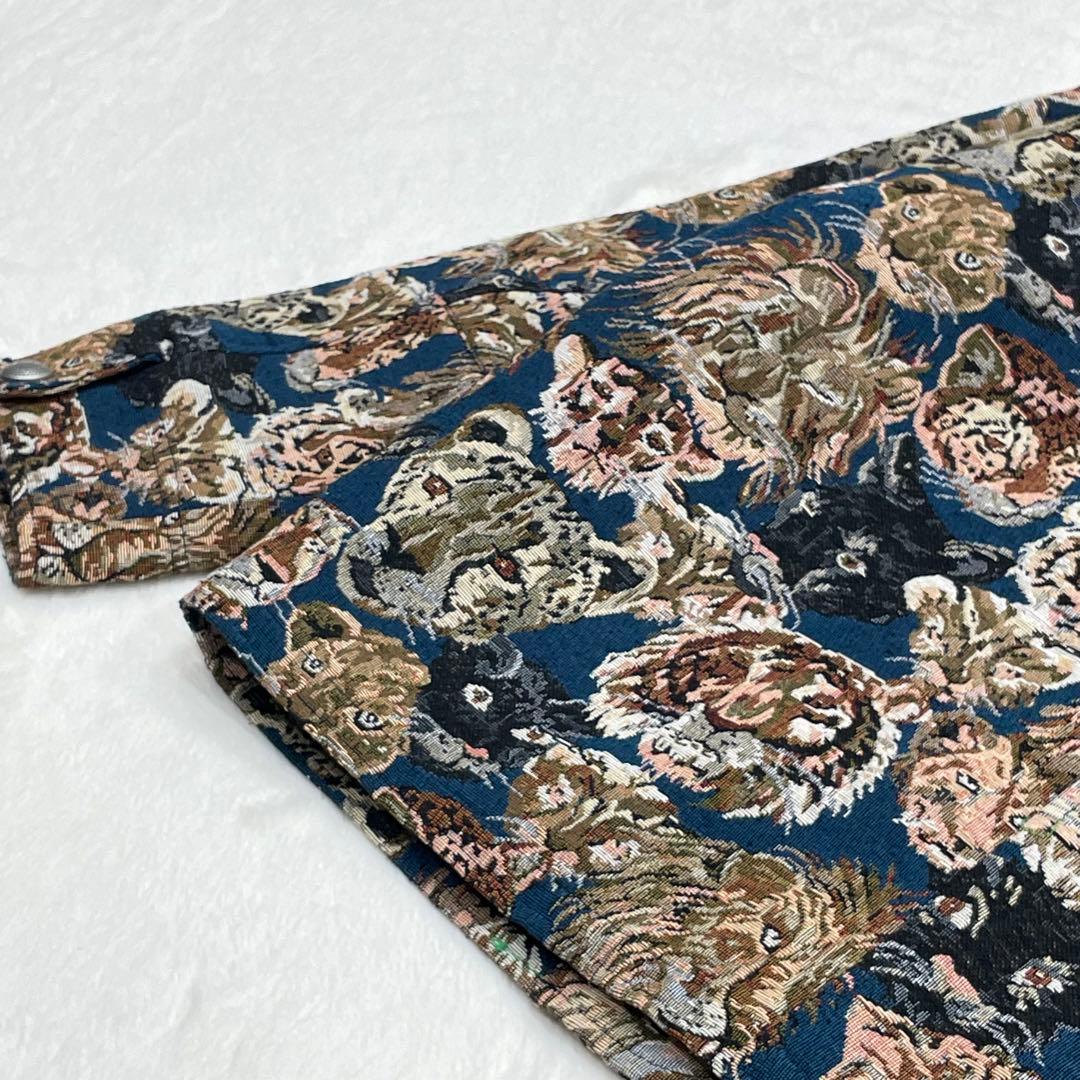 &ellecy ライオン柄ボタン付きジャケット ゴブラン織　ロイスクレヨン