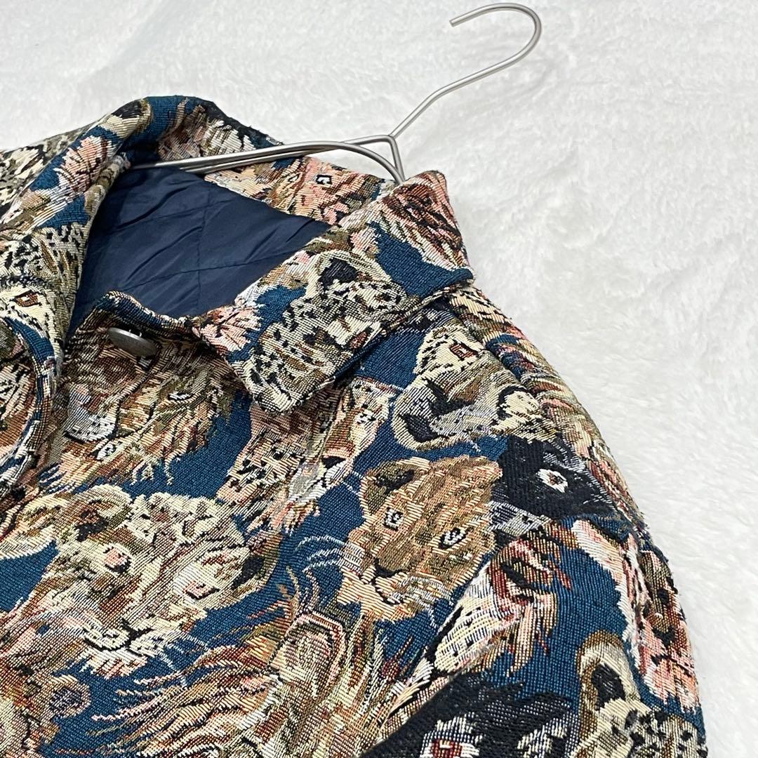 &ellecy ライオン柄ボタン付きジャケット ゴブラン織　ロイスクレヨン