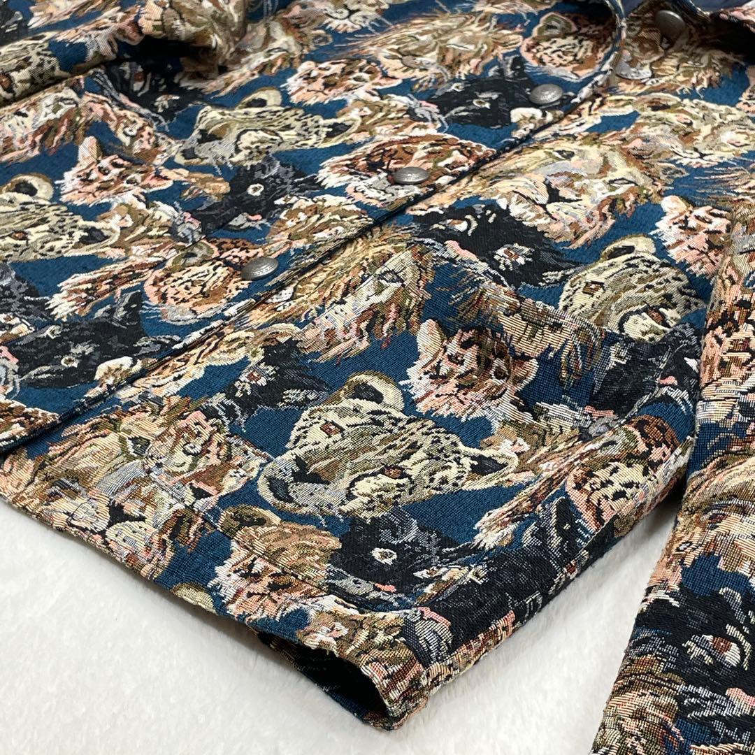 &ellecy ライオン柄ボタン付きジャケット ゴブラン織　ロイスクレヨン