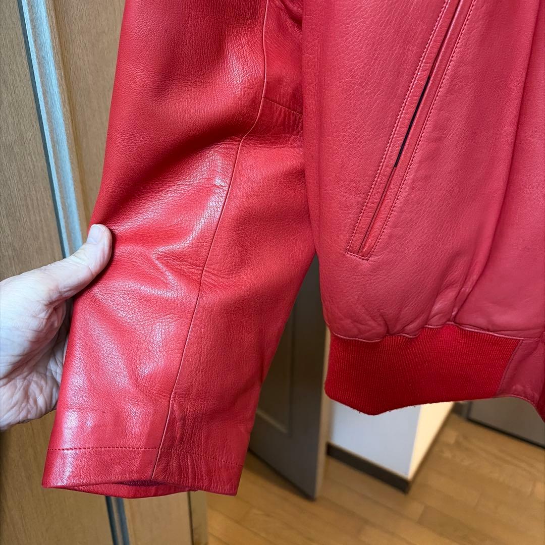 限定値下レア超美品Papas最高級ラムレザーカシミアシングルライダーブルゾン48