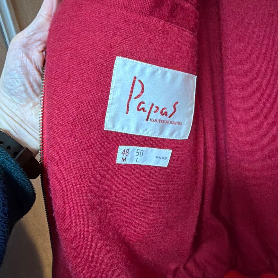 限定値下レア超美品Papas最高級ラムレザーカシミアシングルライダーブルゾン48