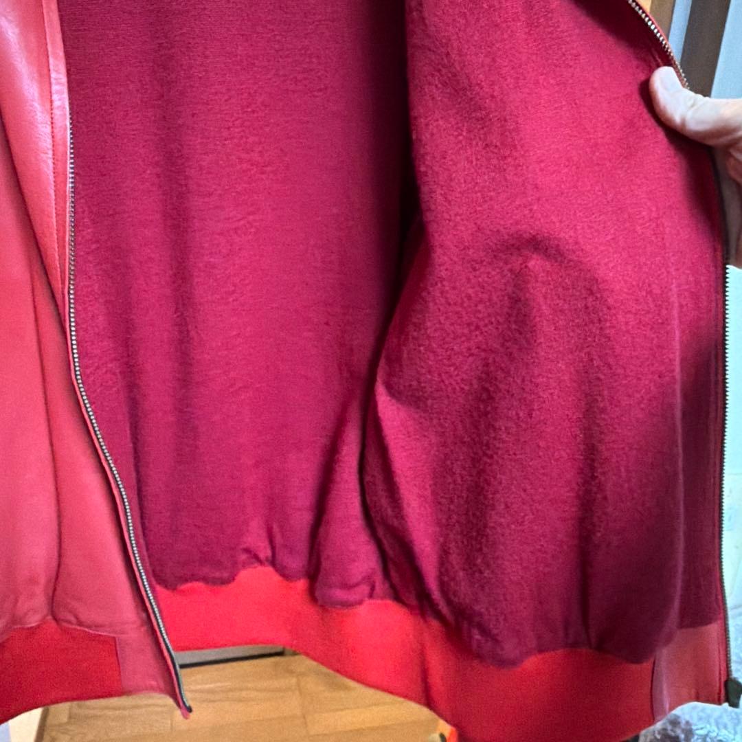 限定値下レア超美品Papas最高級ラムレザーカシミアシングルライダーブルゾン48