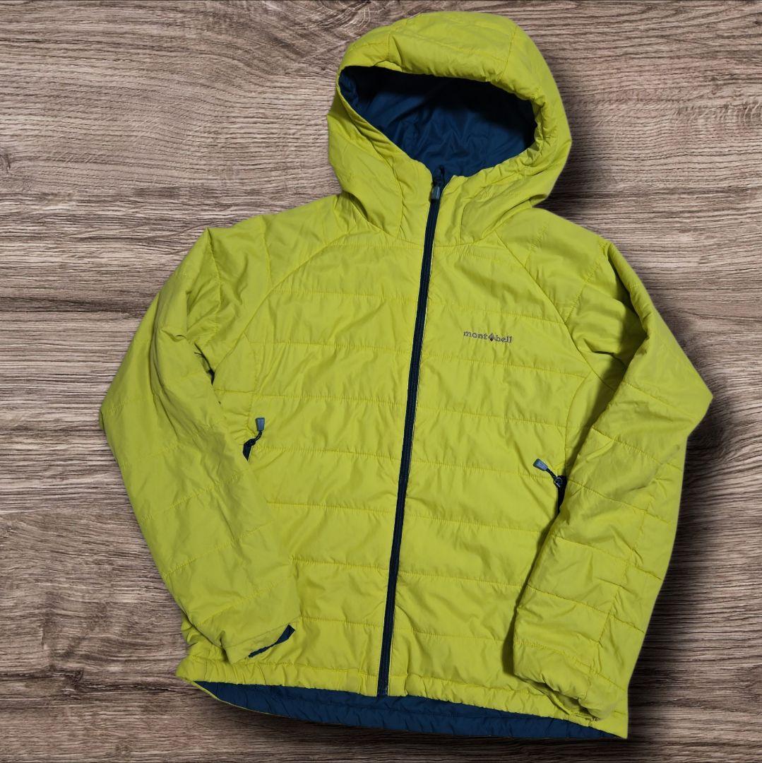 モンベル サーマランド パーカー リバーシブル 中綿 ジャケット L 青×黄