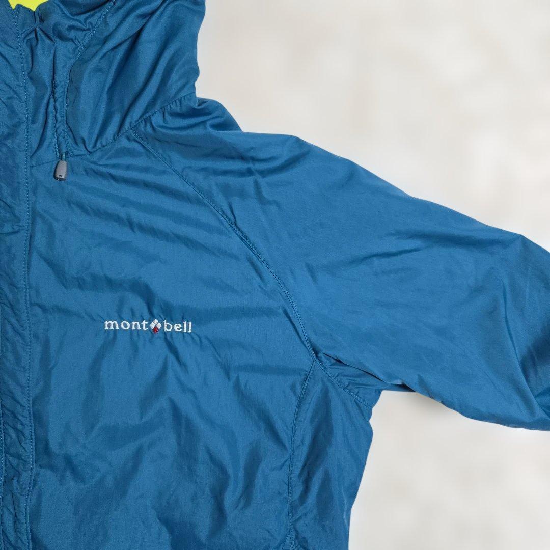 モンベル サーマランド パーカー リバーシブル 中綿 ジャケット L 青×黄