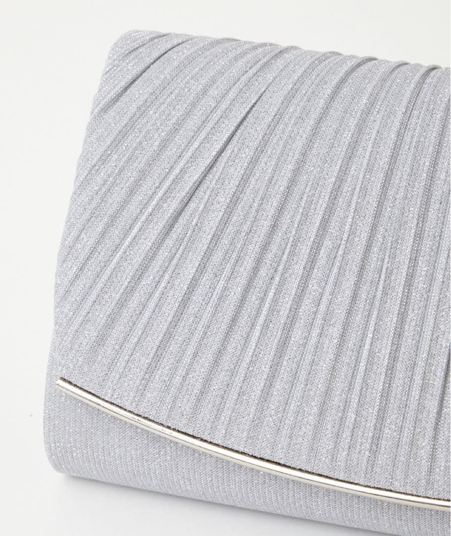 【美品】エメ　ラメプリーツクラッチパーティーバッグ＆袱紗セット　結婚式披露宴