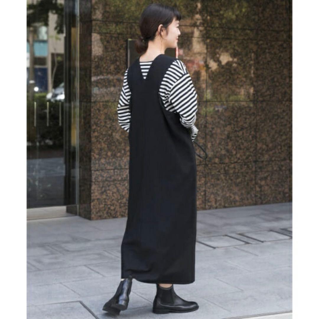 かぐれ ウールコットンクルーネックワンピース BLACK / FREE