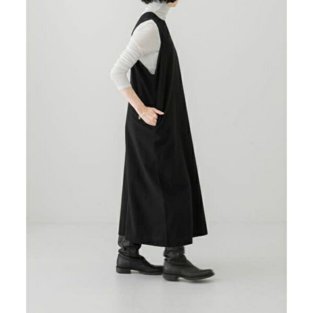 かぐれ ウールコットンクルーネックワンピース BLACK / FREE