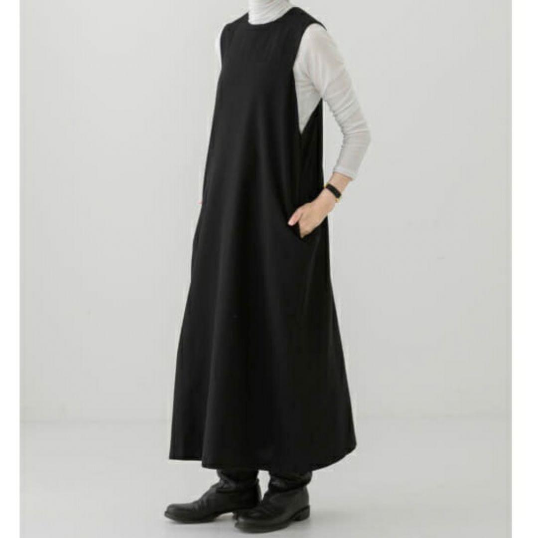 かぐれ ウールコットンクルーネックワンピース BLACK / FREE