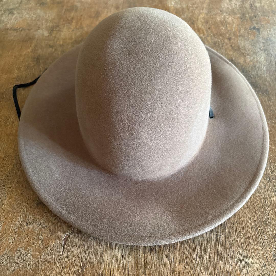 ブラウン ウールフェルトハット ブラックストラップ付き　Brixton