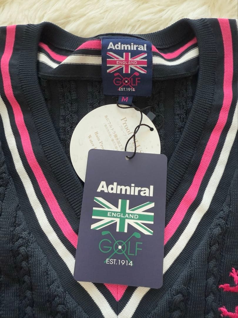新品未使用AdmiralアドミラルM ダークグレー Vネック セーター15400