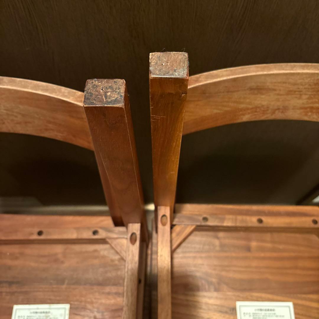 無印良品　木製ダイニングチェア 4脚セット ブラウン　ウォールナット