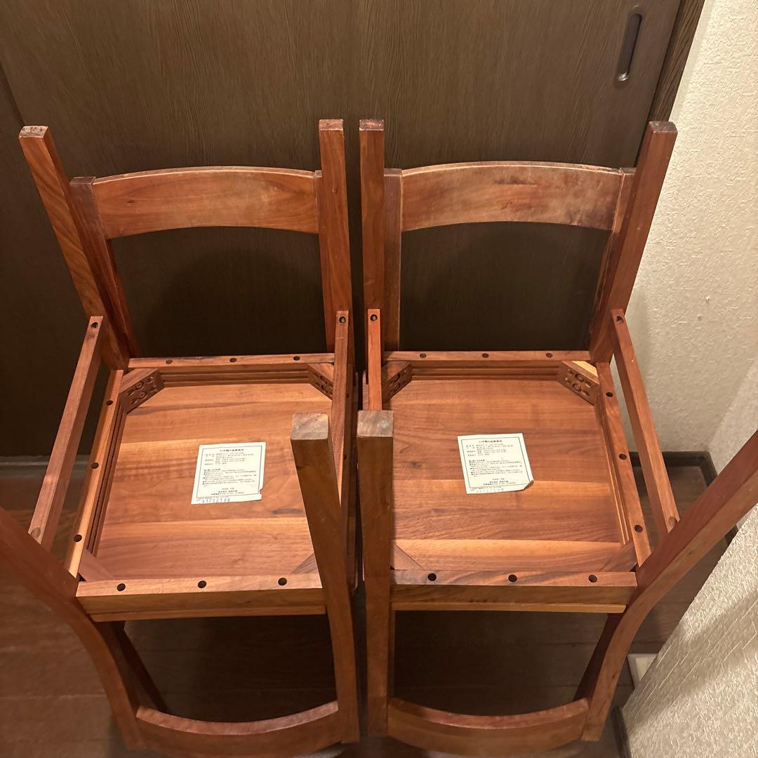 無印良品　木製ダイニングチェア 4脚セット ブラウン　ウォールナット