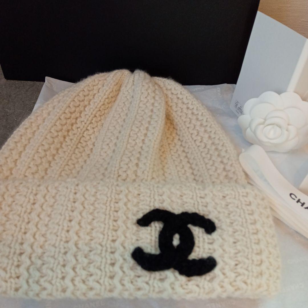 希少CHANEL ニットキャップ帽 ビーニー CCココマーク　正規ブティック新品