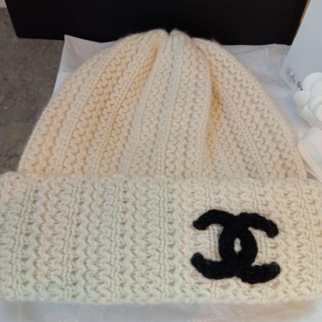 希少CHANEL ニットキャップ帽 ビーニー CCココマーク　正規ブティック新品