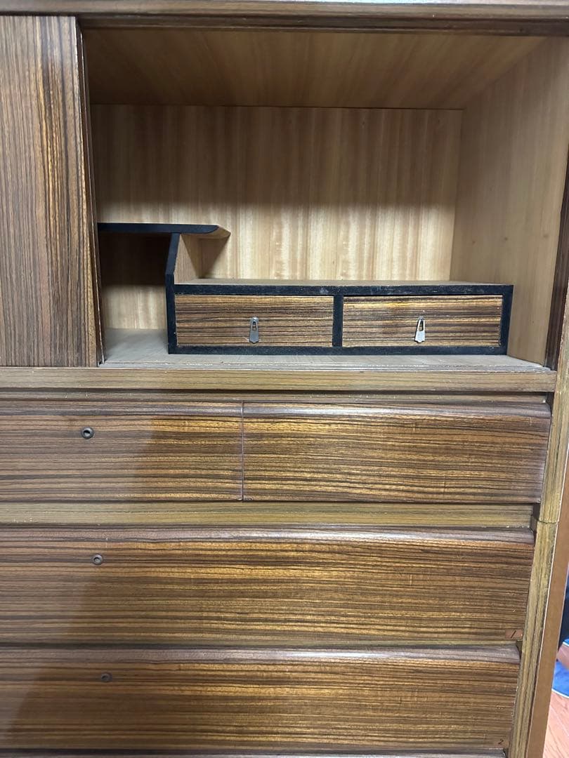 ブラウンストライプチェスト タンス　箪笥