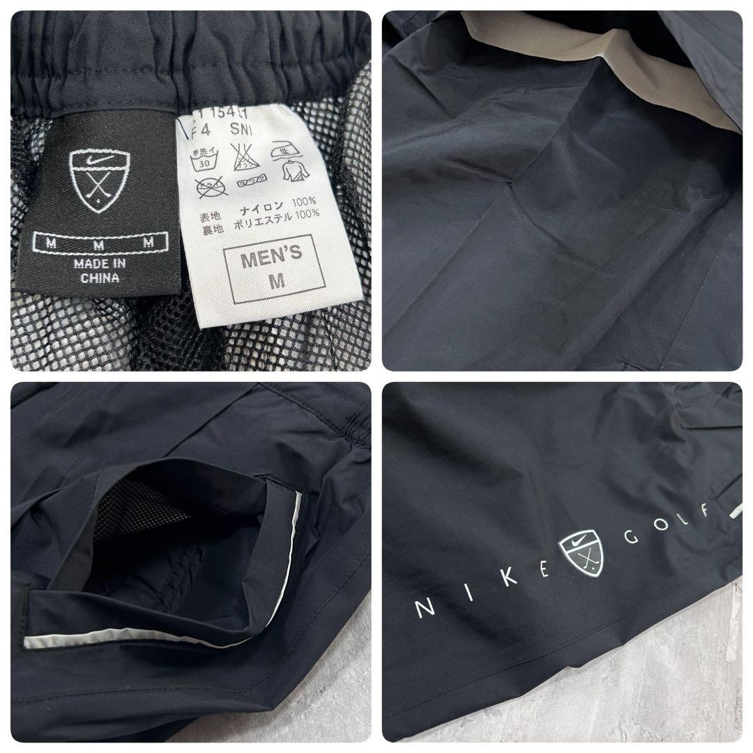 Z286 美品 NIKE ゴルフ レインウェア ナイロン 上下 2way 黒 M